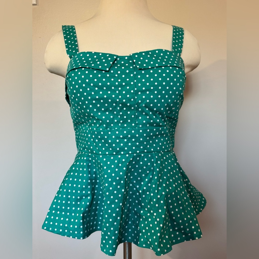 Eva Rose Green Polka Dot Top